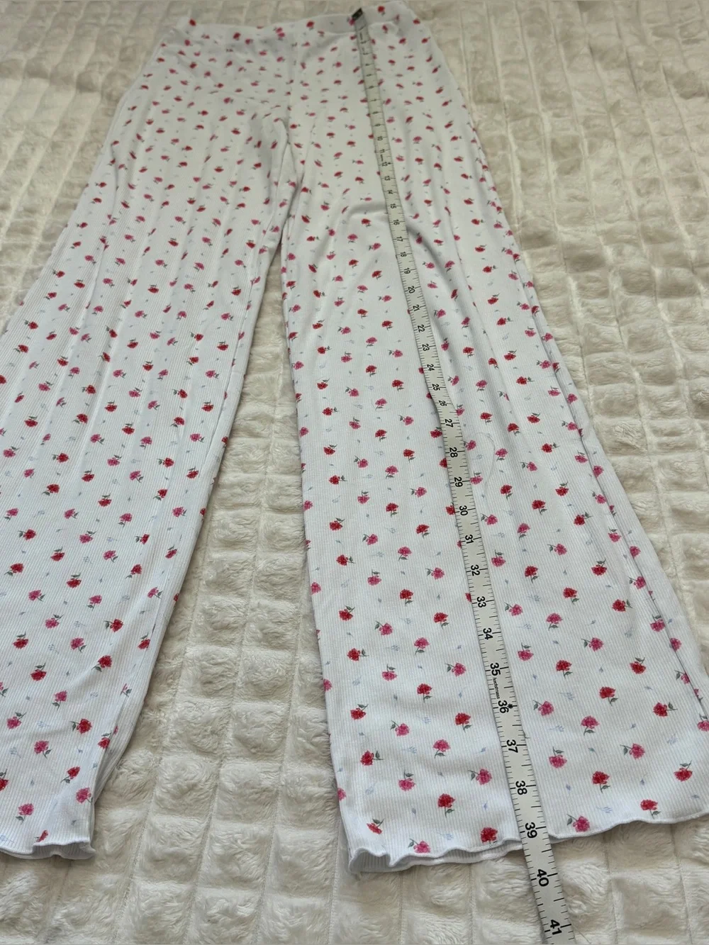 White Fox XS White Floral Roses Pajama Set ~ Cami Tank Lace Trim & Pants